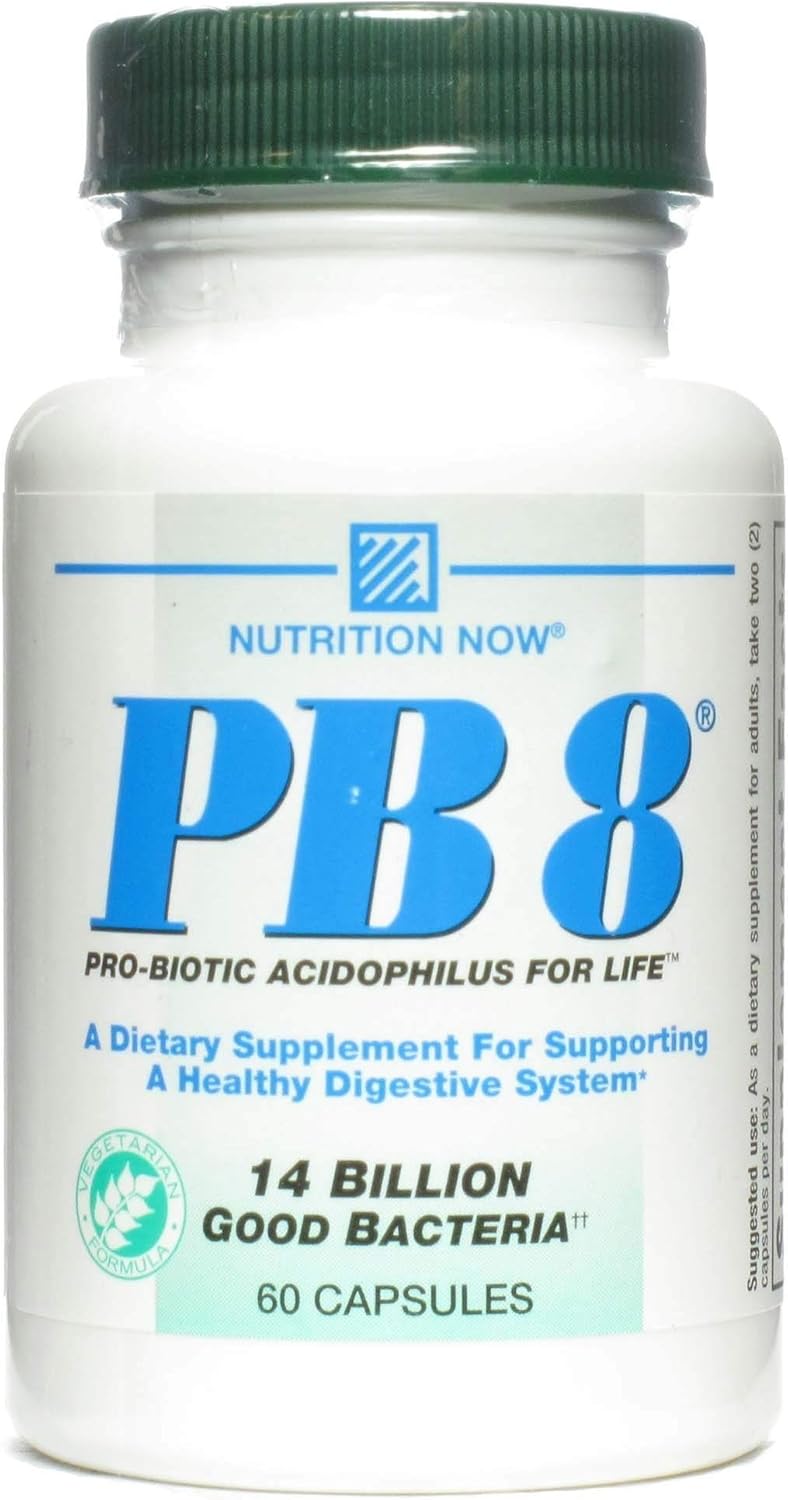 Nutrition Now PB8 Pro-Biotic Vegetarian Acidophilus - 60 capsules per pack - 3 packs per case.3